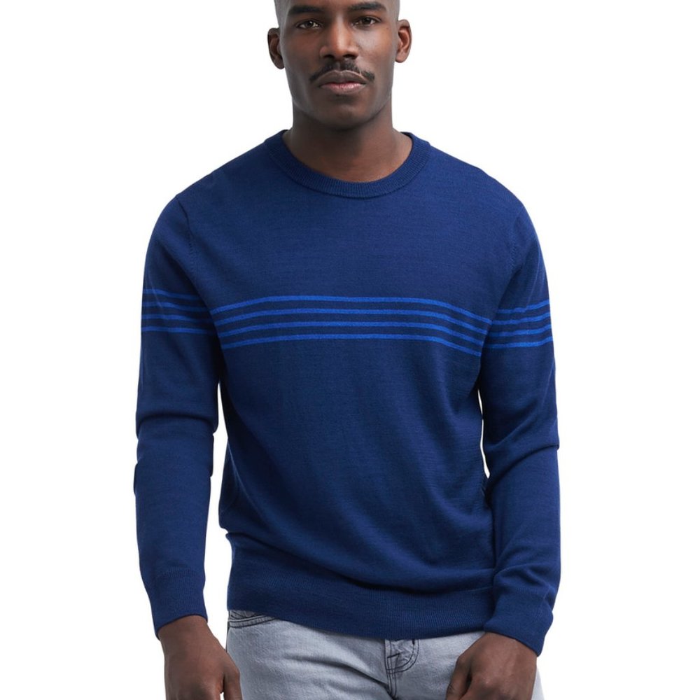 NEW T.A.G.S Blue with Blue Stripe Knit Sweater S